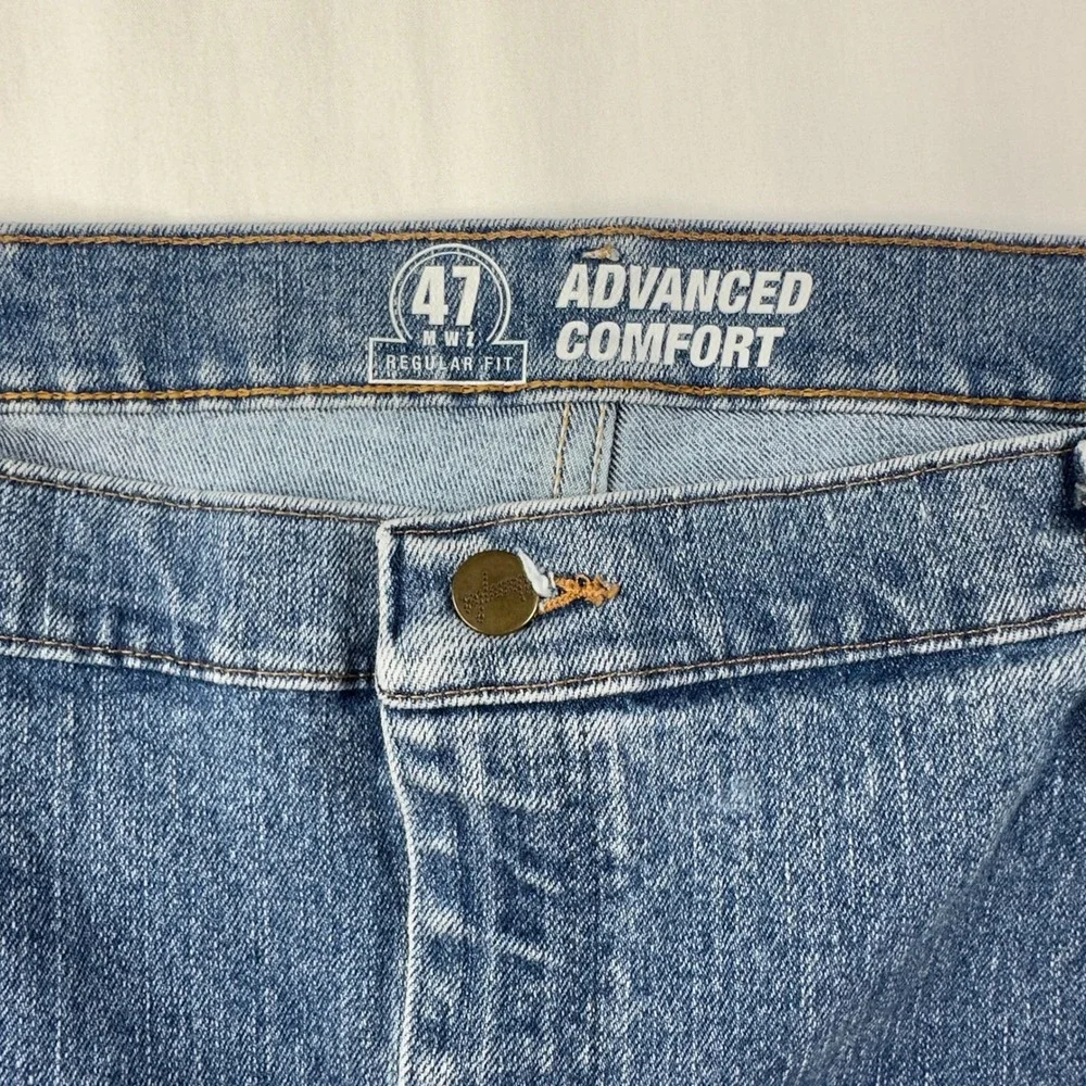 Wrangler 47 Jeans Mens‎ 42x30 Advanced Comfort Regular Fit Blue Denim Western
